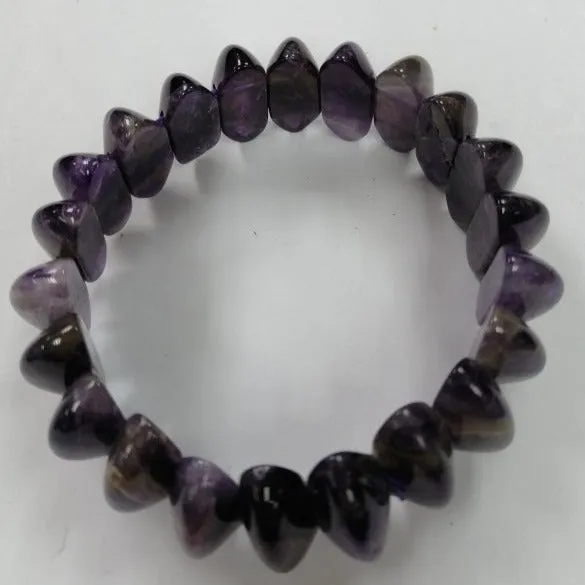 Ladies Natural Amethyst Stone Stretch Bracelet