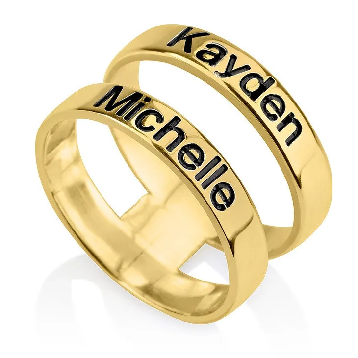 Layered Engraved Name Rings,Mother&#39;s Day Gift,Couples Rings,Birthday gift,Anniversay gift,Valentine gift,HIS & HERS,Couples,Mother Jewelry