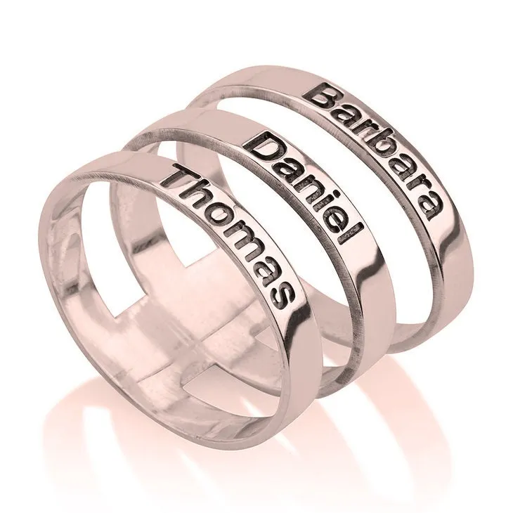 Layered Engraved Name Rings,Mother&#39;s Day Gift,Couples Rings,Birthday gift,Anniversay gift,Valentine gift,HIS & HERS,Couples,Mother Jewelry