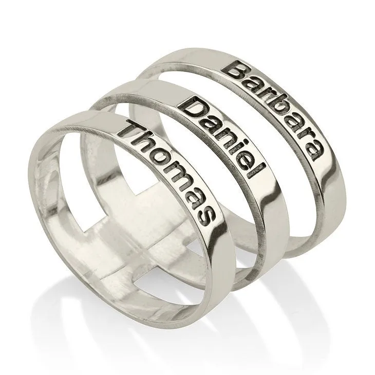 Layered Engraved Name Rings,Mother&#39;s Day Gift,Couples Rings,Birthday gift,Anniversay gift,Valentine gift,HIS & HERS,Couples,Mother Jewelry