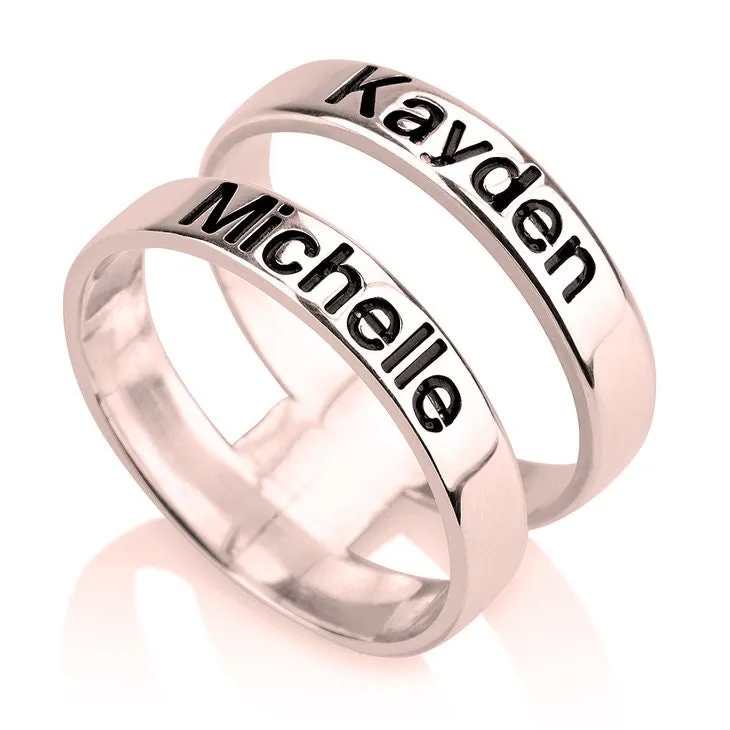 Layered Engraved Name Rings,Mother&#39;s Day Gift,Couples Rings,Birthday gift,Anniversay gift,Valentine gift,HIS & HERS,Couples,Mother Jewelry