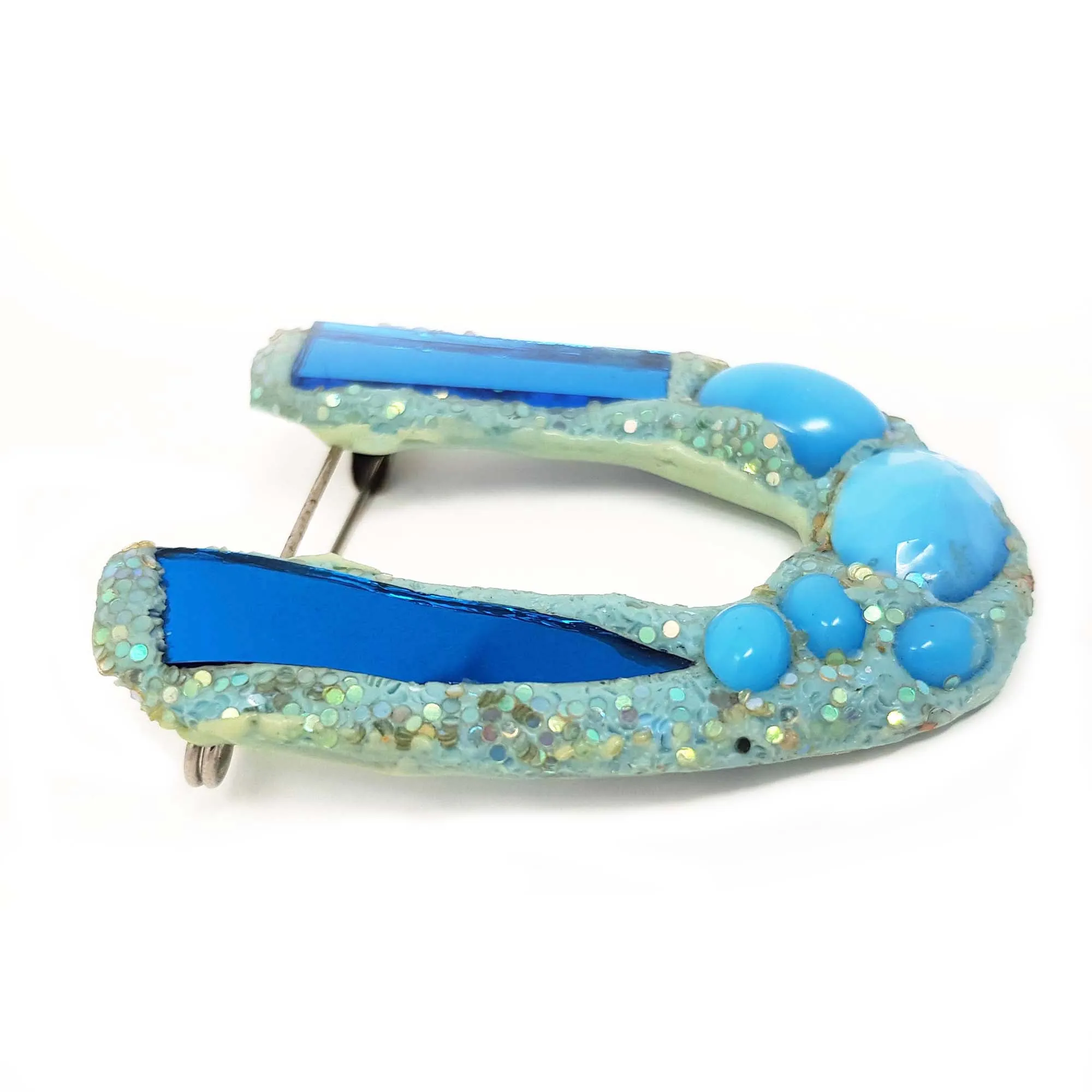 LETTER U - TURQUOISE BROOCH