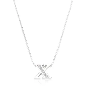 LOVCIA Dazzling X Initial Pave Necklace