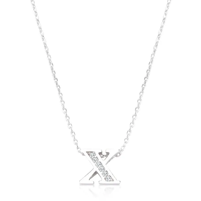 LOVCIA Dazzling X Initial Pave Necklace