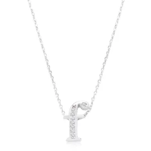 LOVCIA Glittering Cubic Zirconia F Letter Initial Necklace