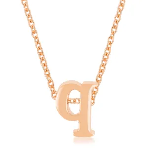 LOVCIA Rose Gold Tone Initial Q Necklace