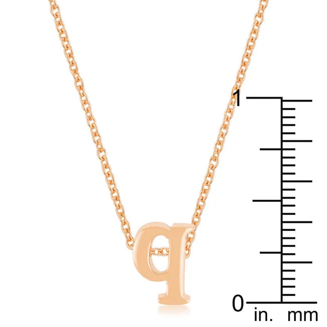 LOVCIA Rose Gold Tone Initial Q Necklace