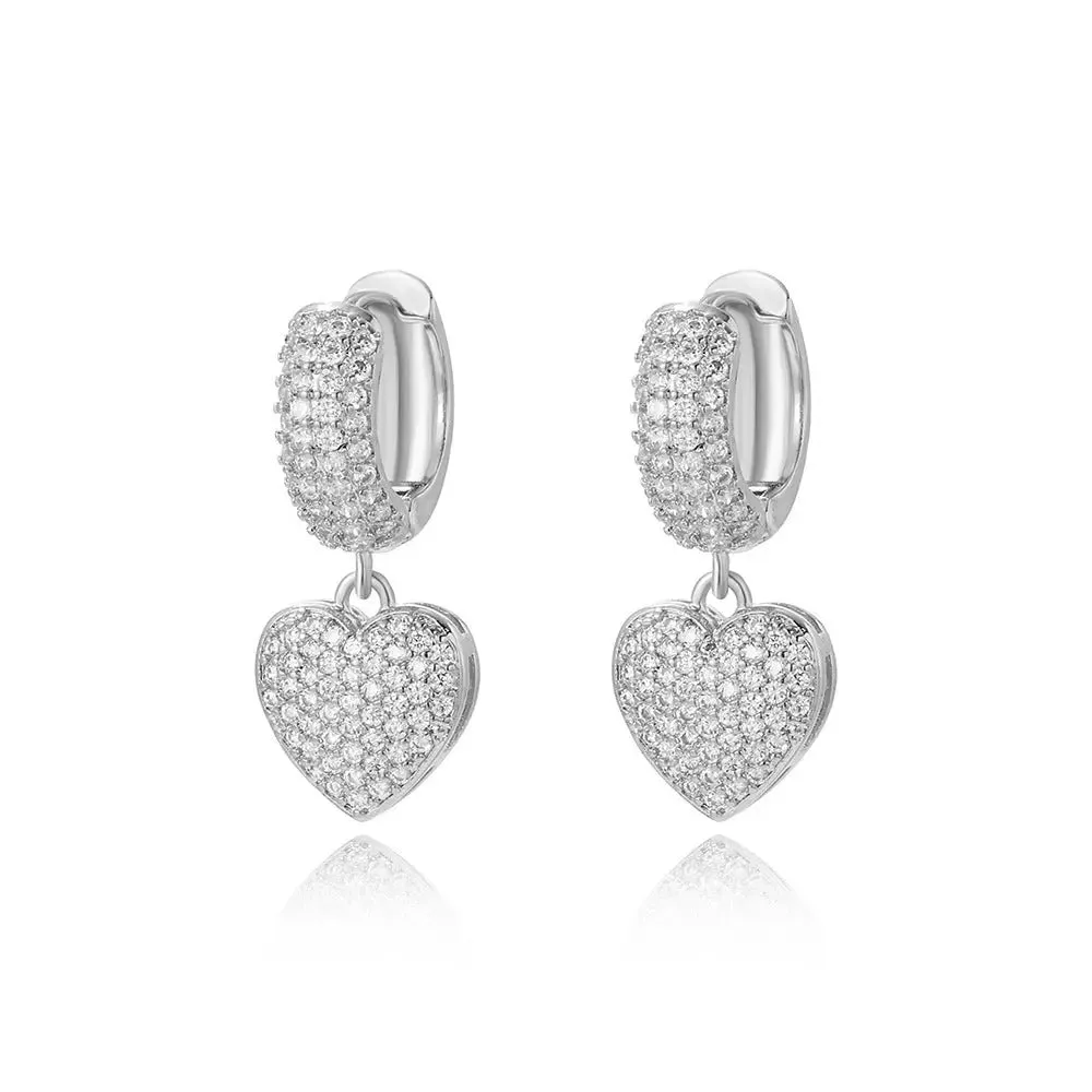 LOVCIA Stylish Heart-Shaped 18K Gold-Plated Earrings for Women