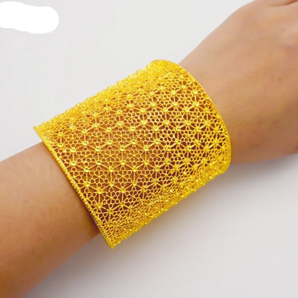 Luxury Female Big Gold Color Bangles: Elegant Bracelets for Weddings and Special Occasions
