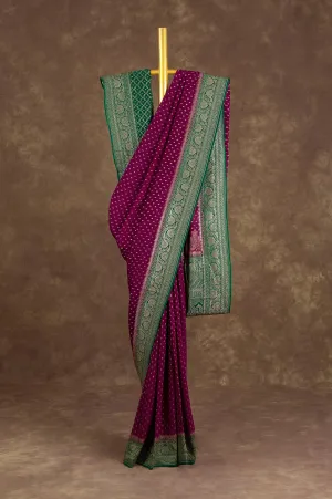 Magenta Banaras Georgette Saree