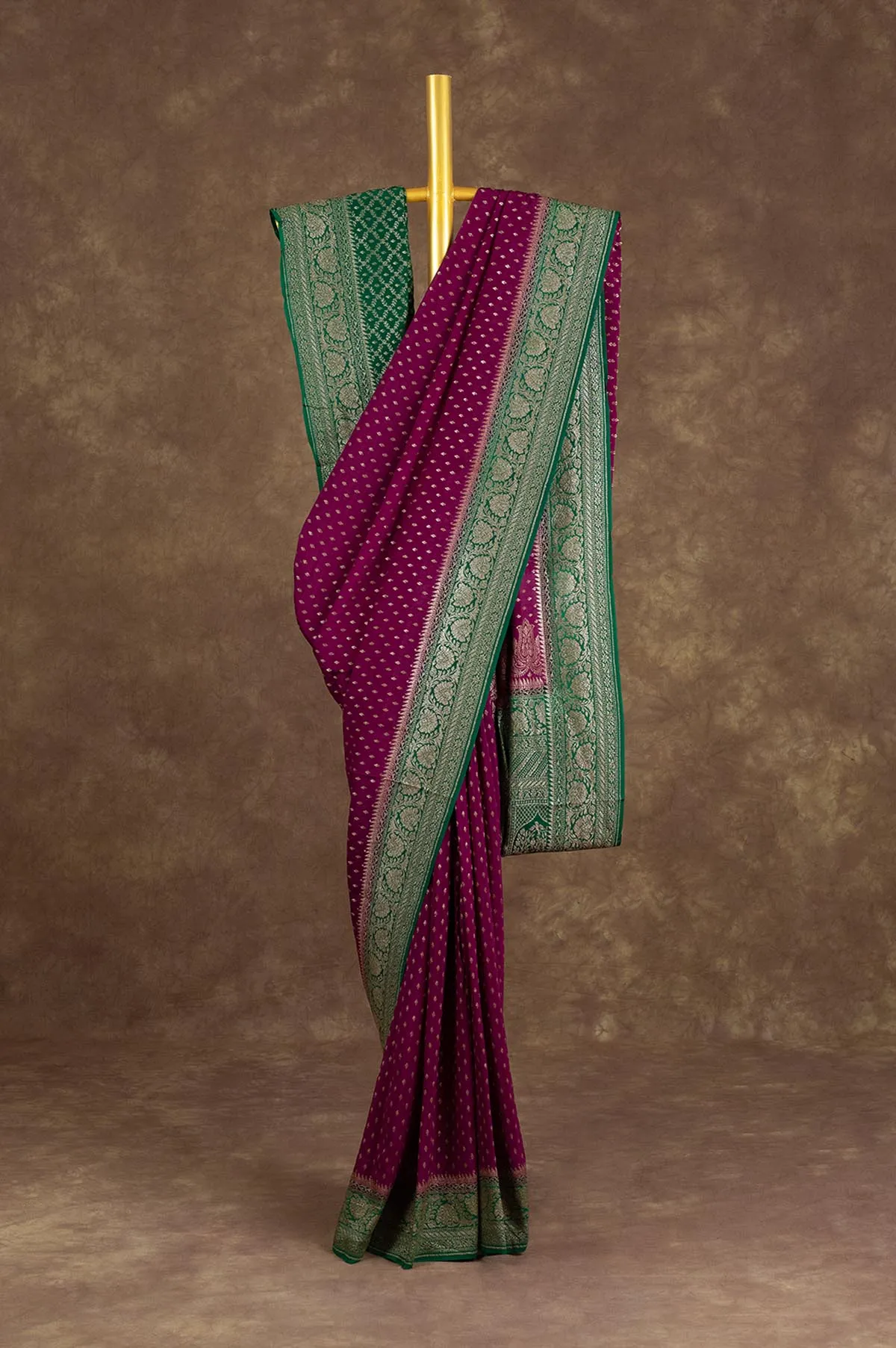 Magenta Banaras Georgette Saree