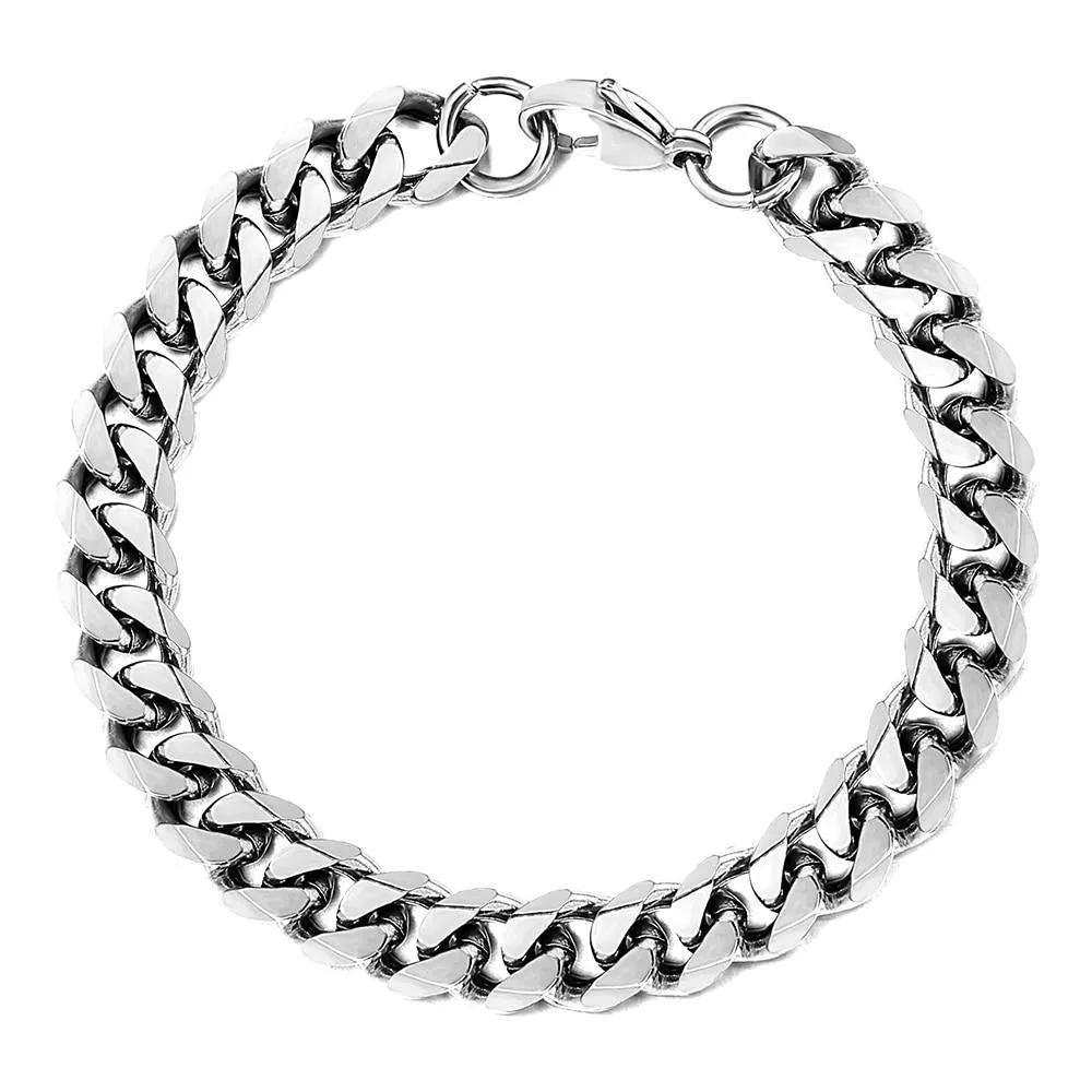 Men's Stainless Steel Curb Cuban Link Bracelet