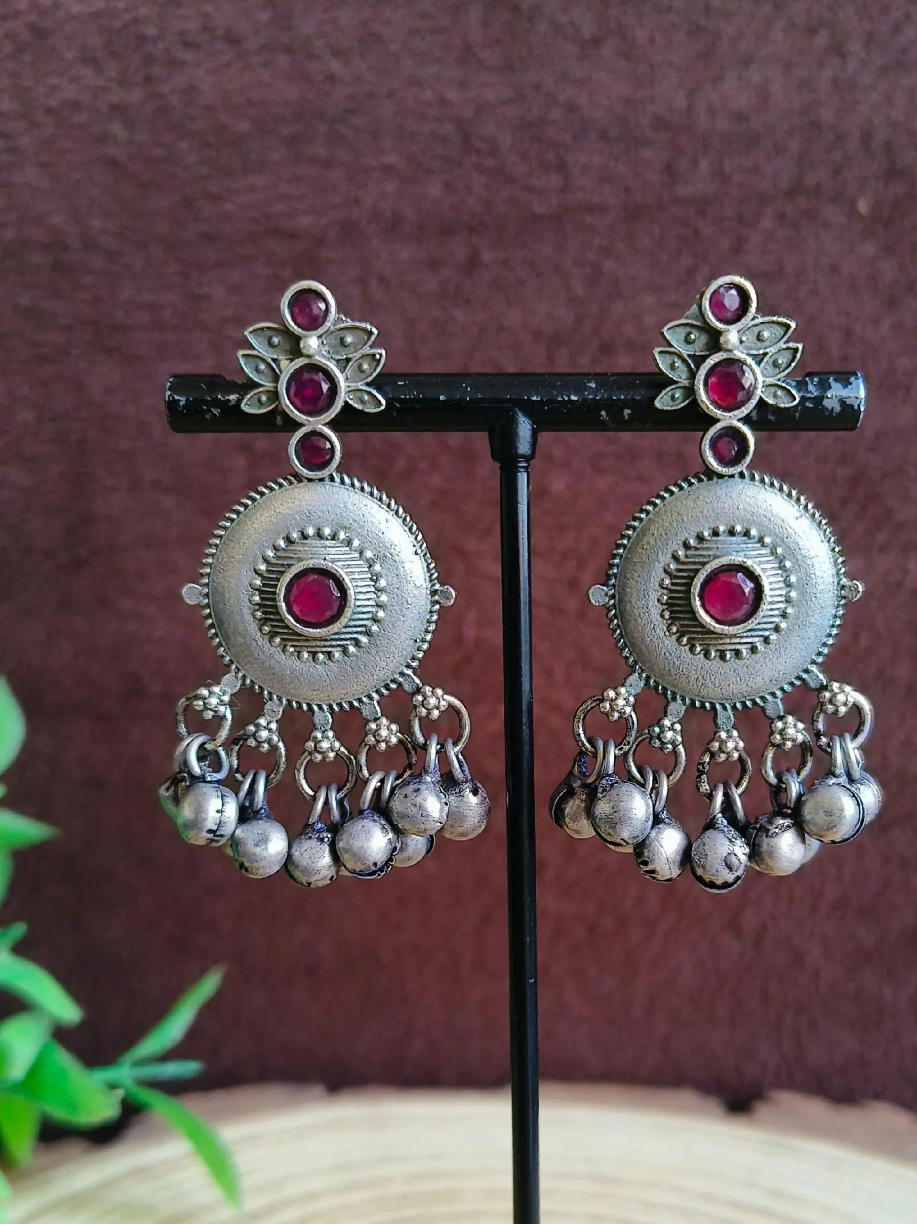 Midnight Bloom Oxidized Earrings | Sarichka