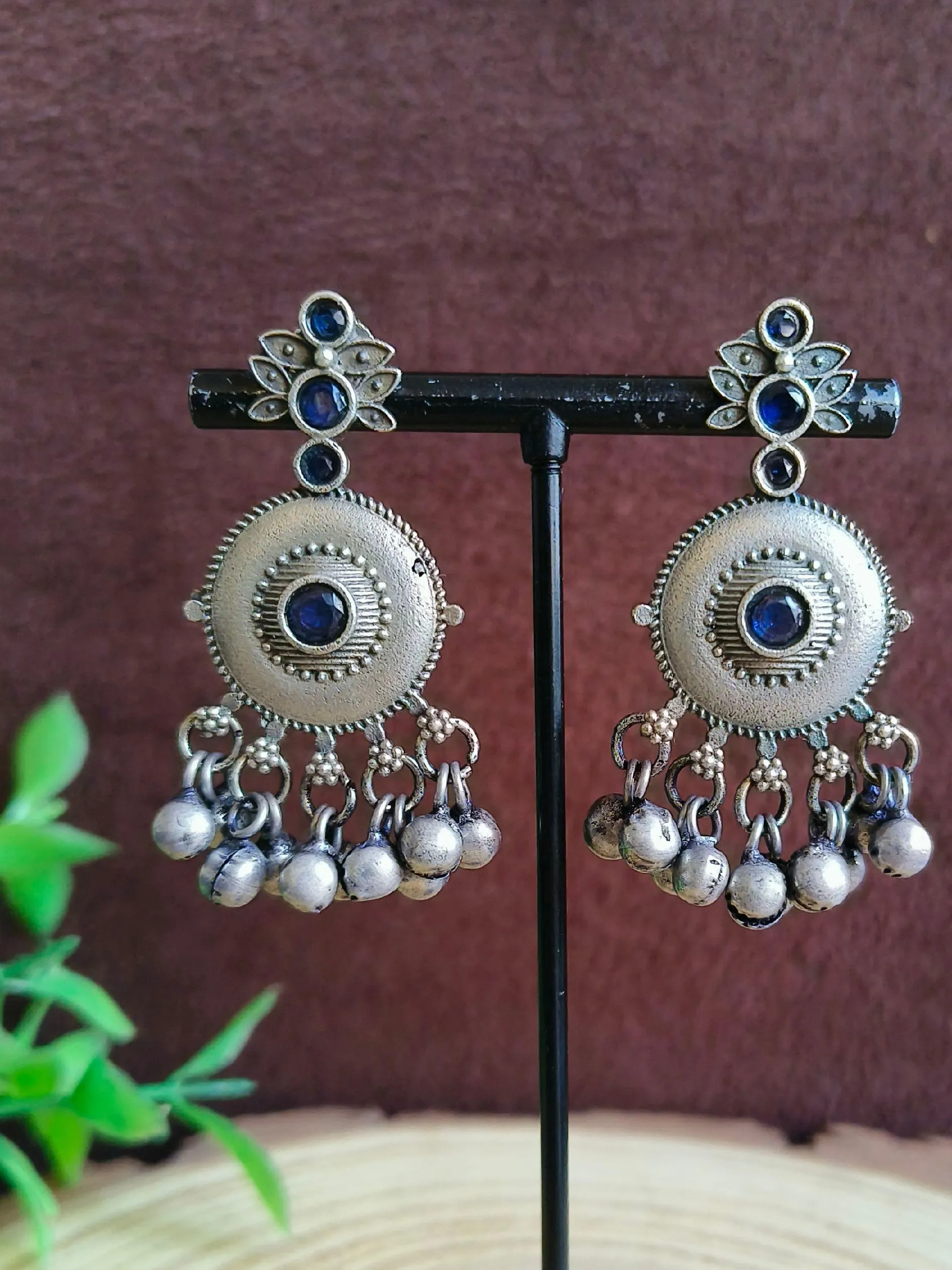 Midnight Bloom Oxidized Earrings | Sarichka