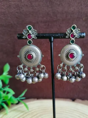 Midnight Bloom Oxidized Earrings | Sarichka