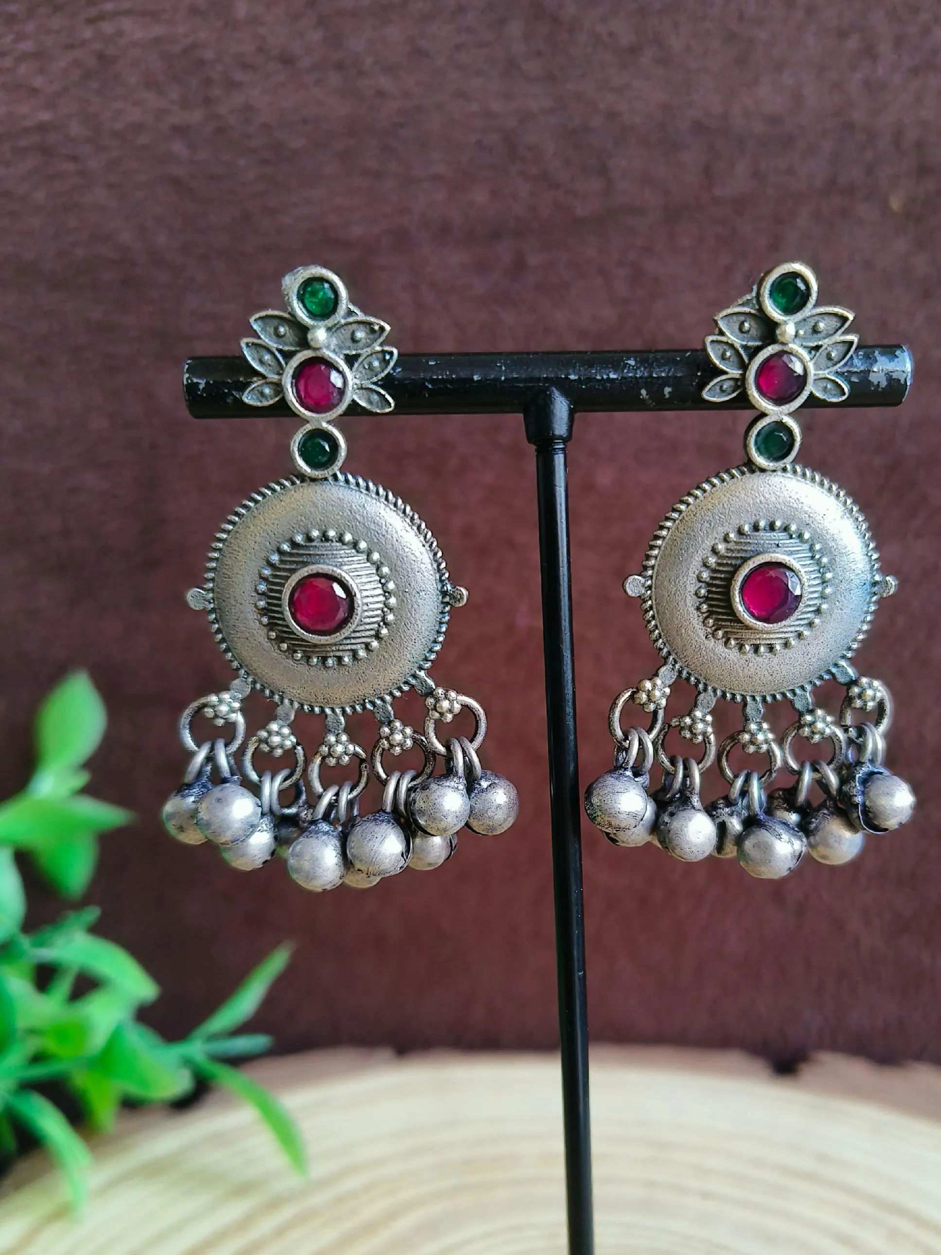 Midnight Bloom Oxidized Earrings | Sarichka