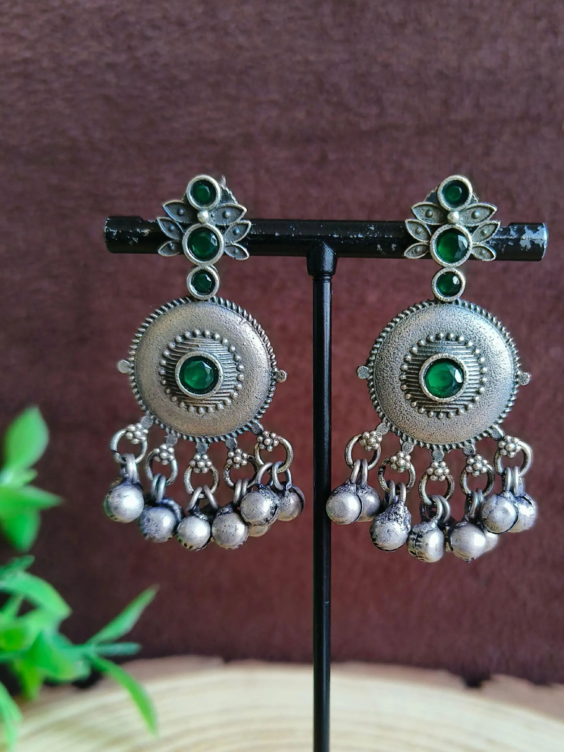 Midnight Bloom Oxidized Earrings | Sarichka