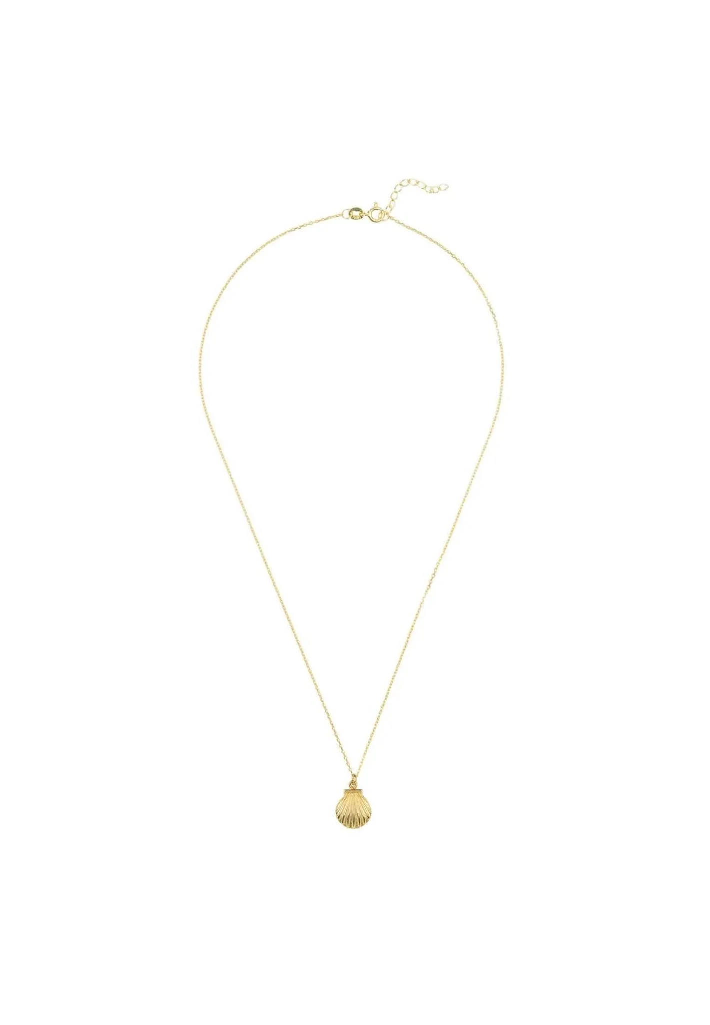 Mini Scallop Shell Necklace Dipped in Gold