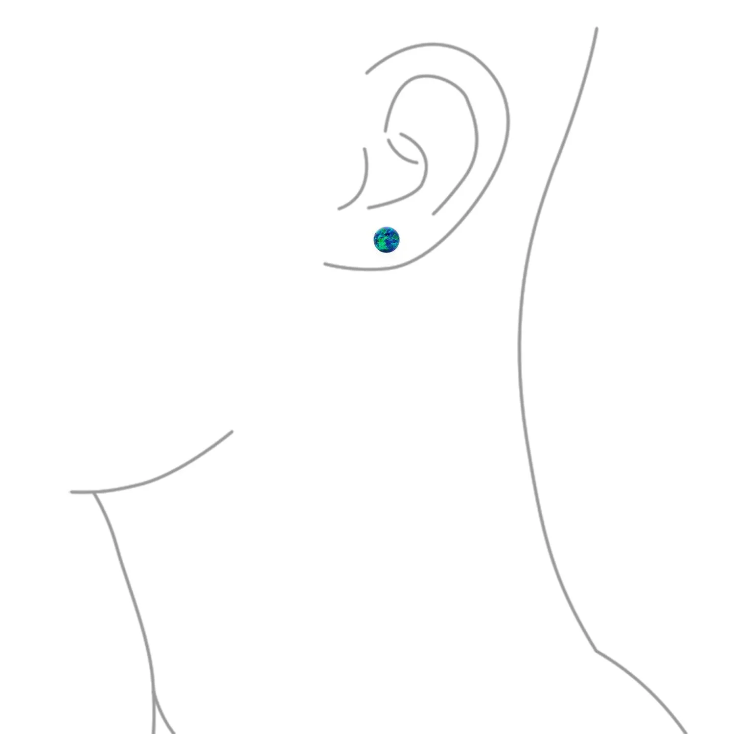 Minimalist Drop Ball Earrings with Opalescent Opal Beads - October Birthstone 6MM