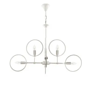Modern Chandelier 8 Bulbs White