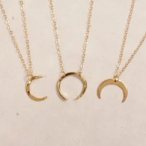 Moon Phase Gold Pendant Neckaces