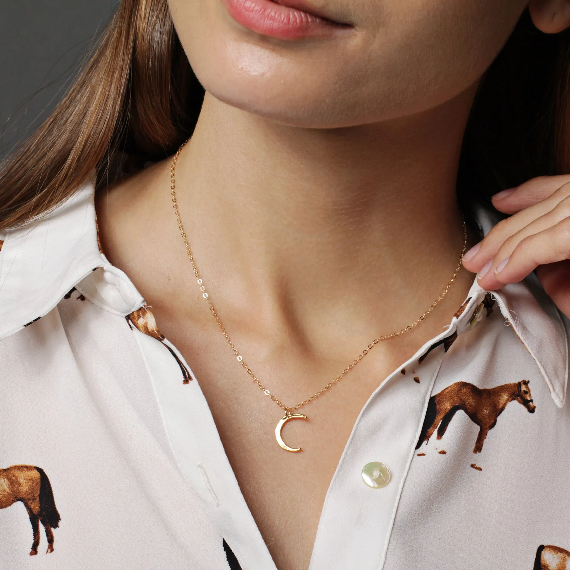 Moon Phase Gold Pendant Neckaces