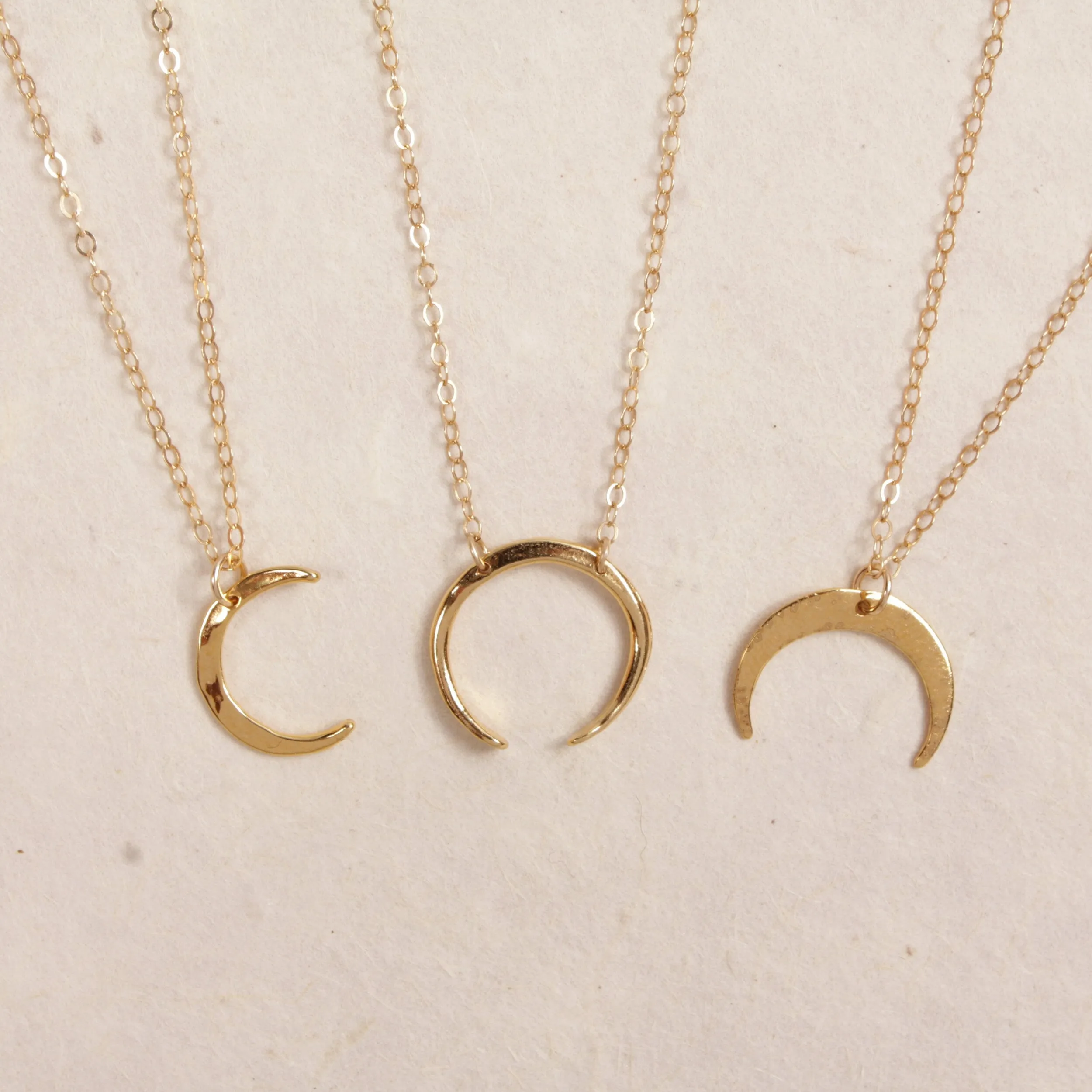 Moon Phase Gold Pendant Neckaces