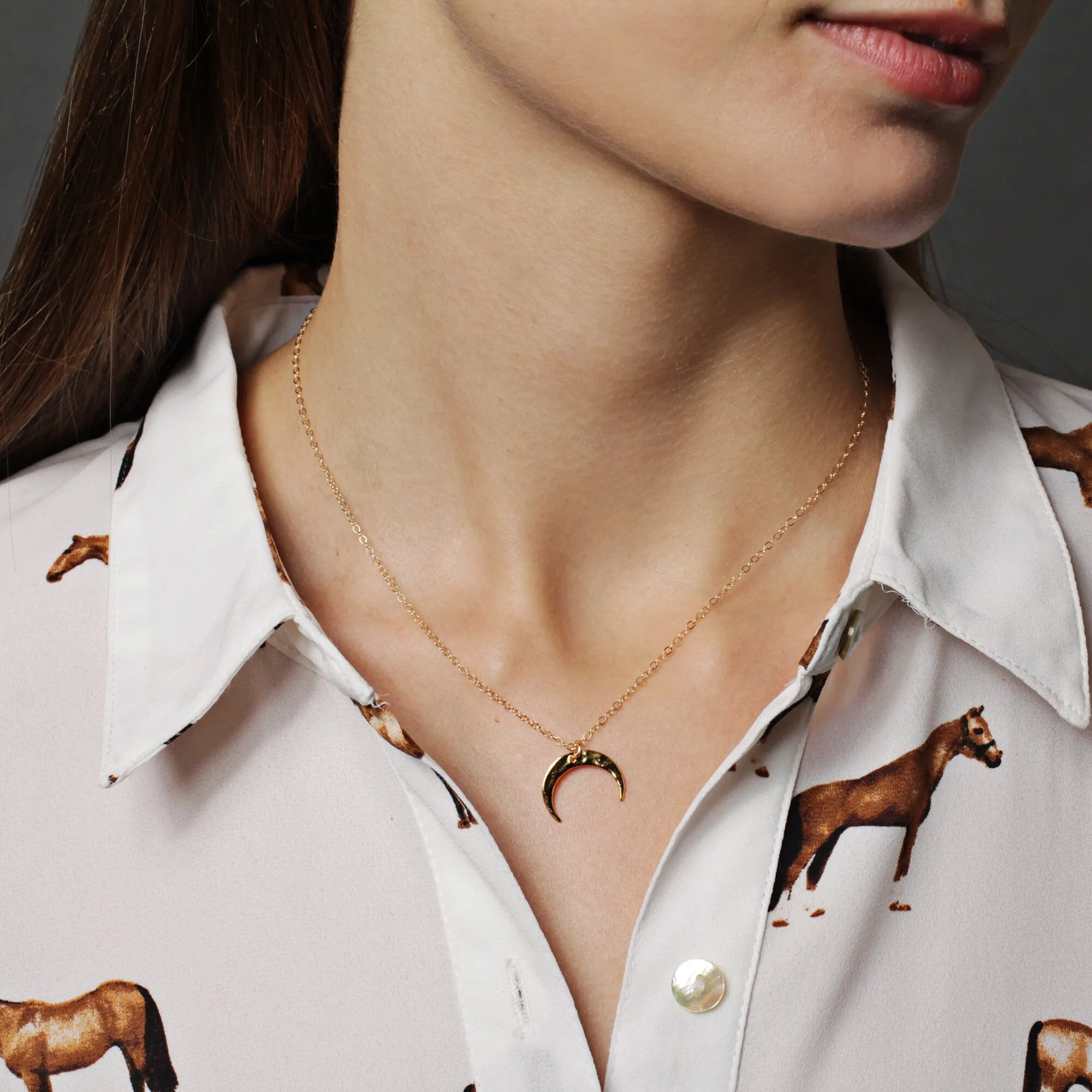 Moon Phase Gold Pendant Neckaces