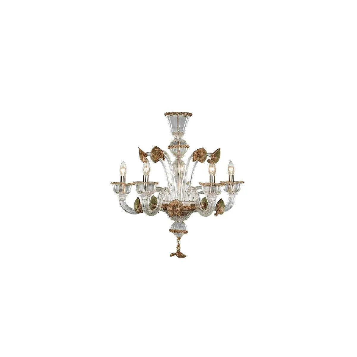 Murano Chandelier - 9 Bulbs - Transparent amber