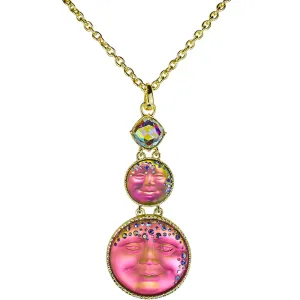 Mystic Goddess Seaview Moon Necklace (Goldtone/Mystic Iridis)