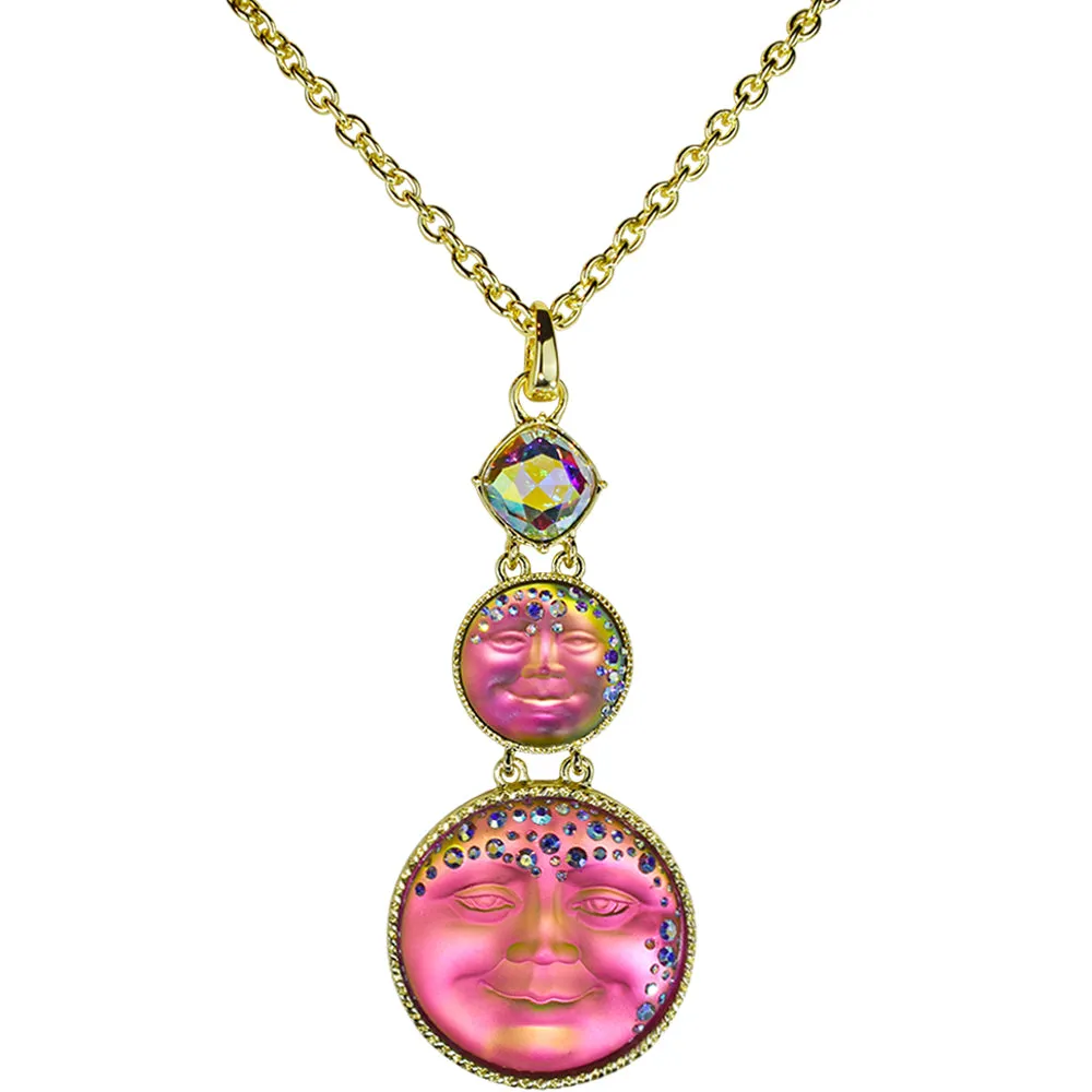 Mystic Goddess Seaview Moon Necklace (Goldtone/Mystic Iridis)