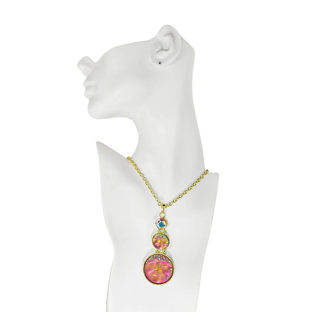 Mystic Goddess Seaview Moon Necklace (Goldtone/Mystic Iridis)