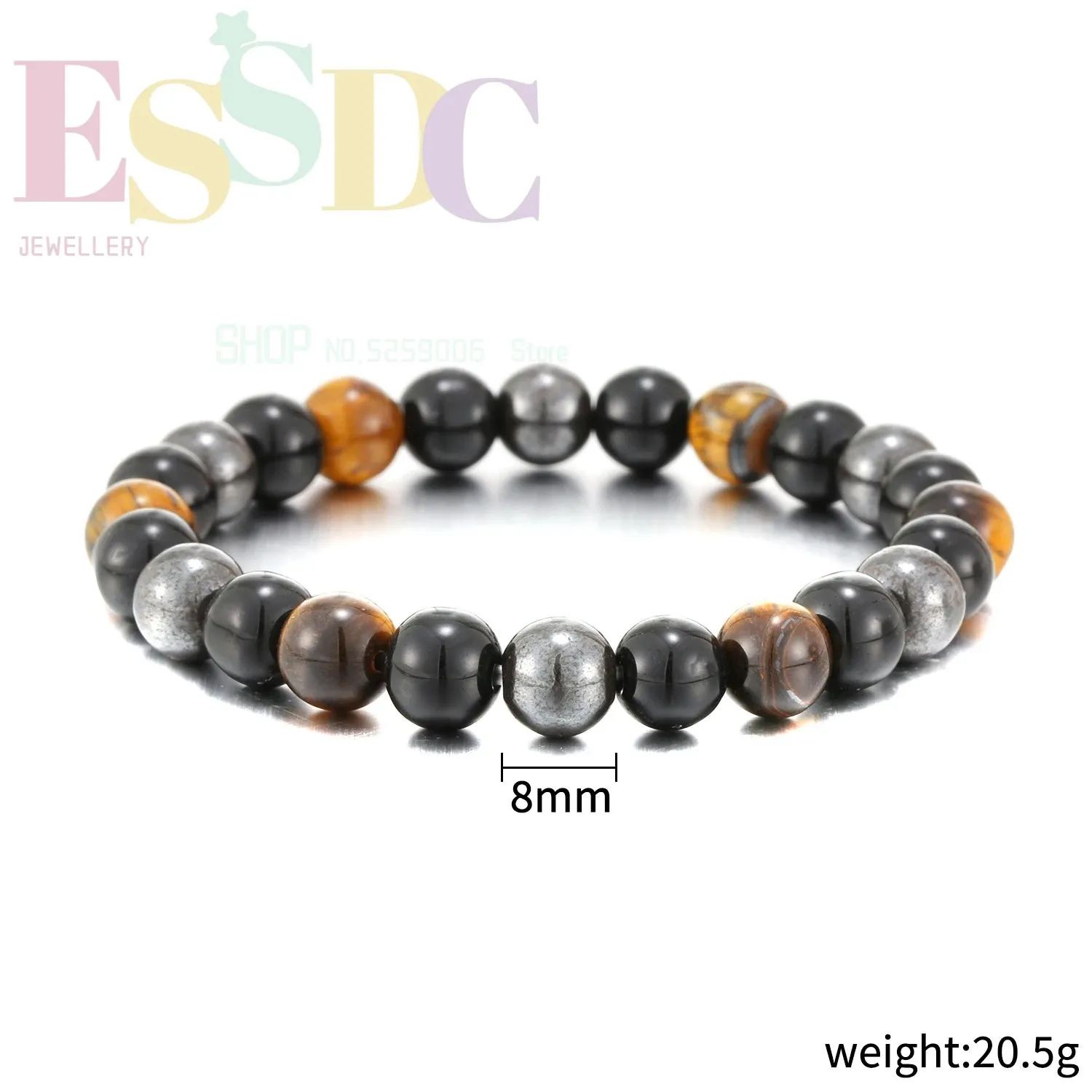 Natural Men for Magnetic Health Protection Tiger Eye Black Obsidian Hematite Beads Bracelets Women Soul Jewelry Gift for Family