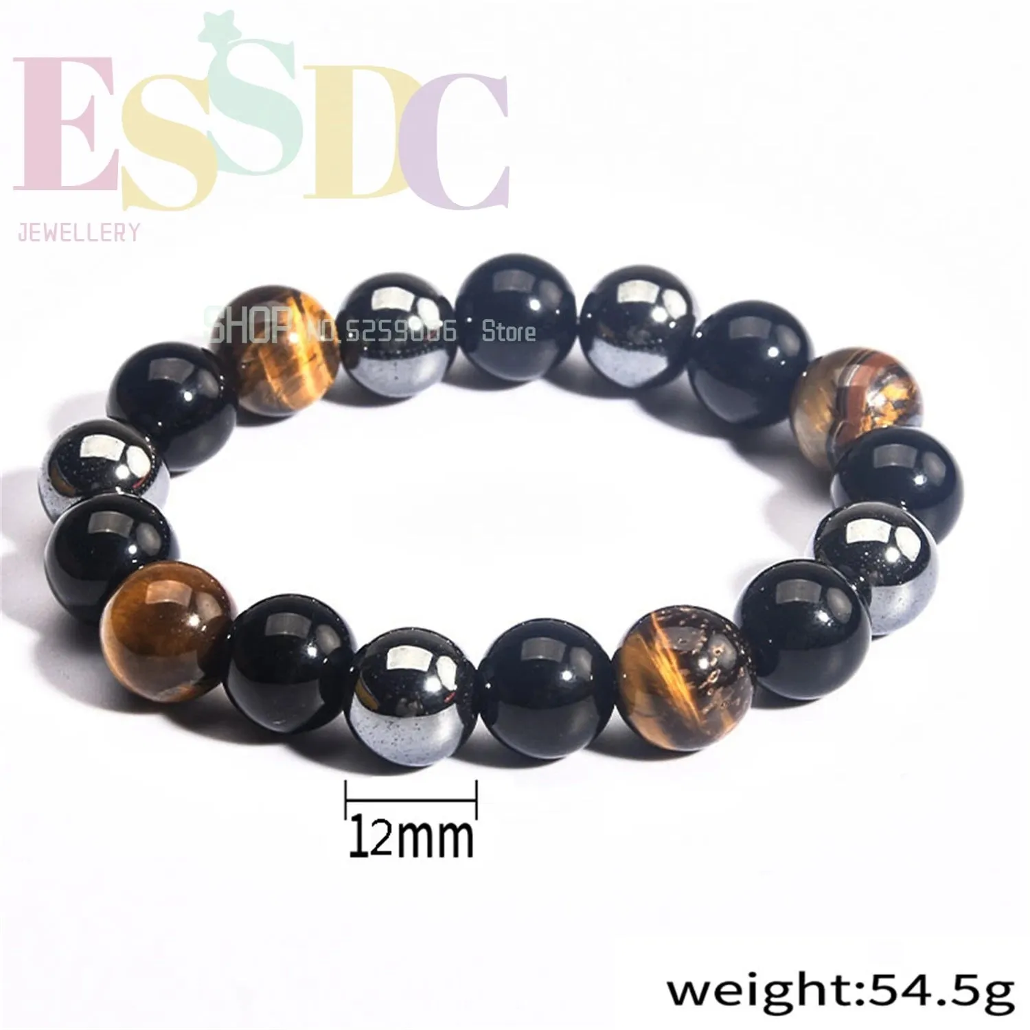 Natural Men for Magnetic Health Protection Tiger Eye Black Obsidian Hematite Beads Bracelets Women Soul Jewelry Gift for Family