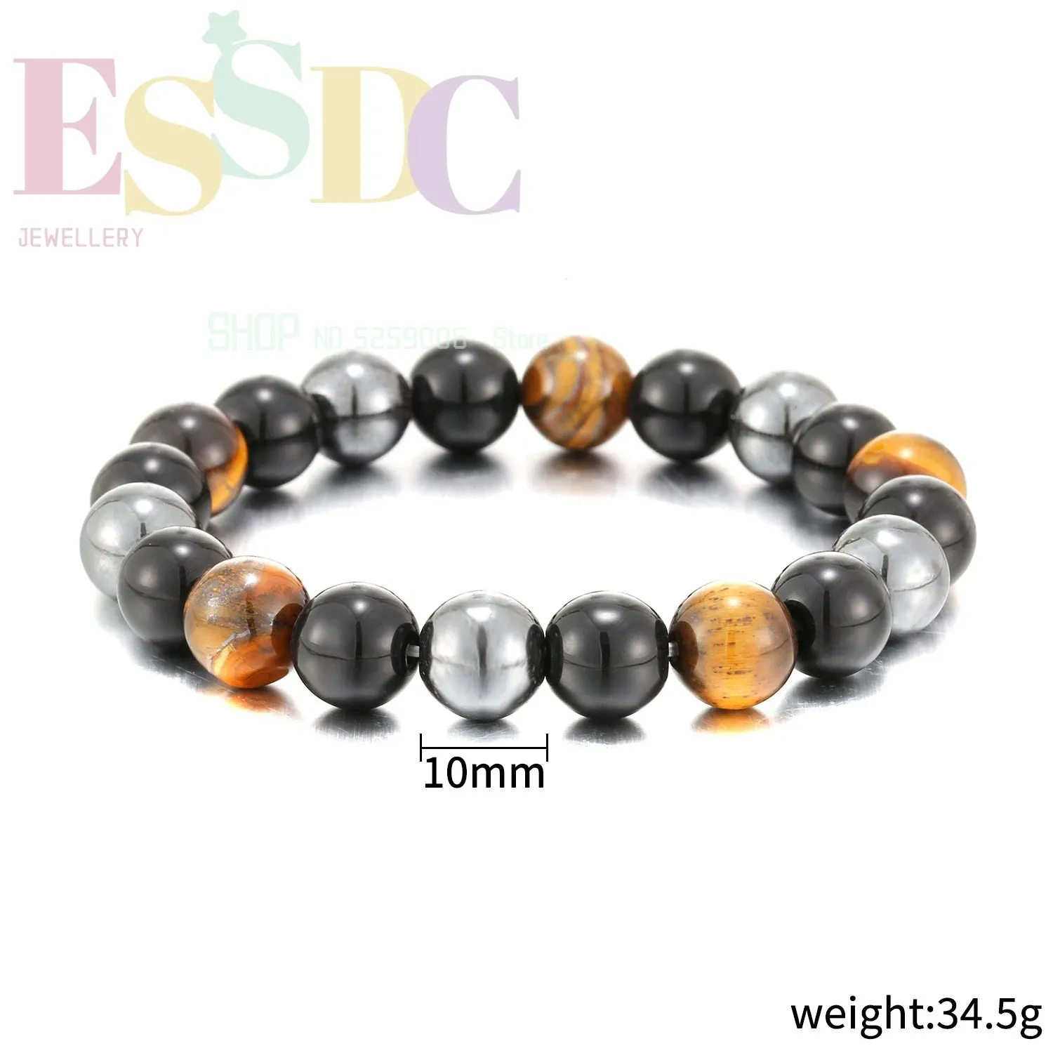 Natural Men for Magnetic Health Protection Tiger Eye Black Obsidian Hematite Beads Bracelets Women Soul Jewelry Gift for Family