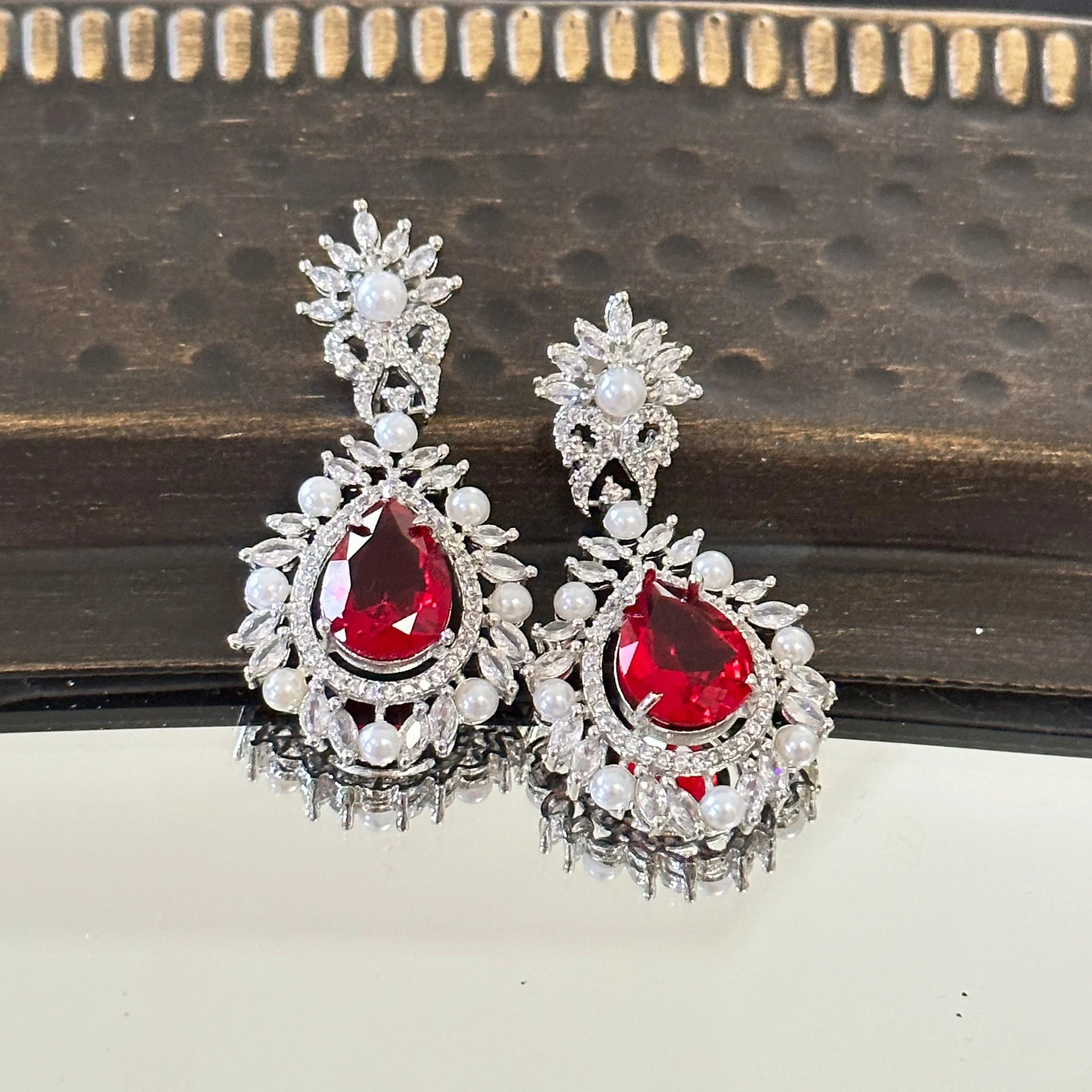 Nora Pearl American Diamond Earrings