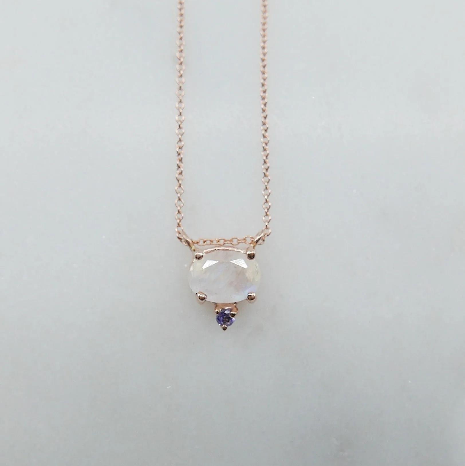 Nyla Moonstone Tanzanite Necklace