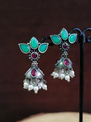 Oxidised Pearl Jhumki | Sarichka