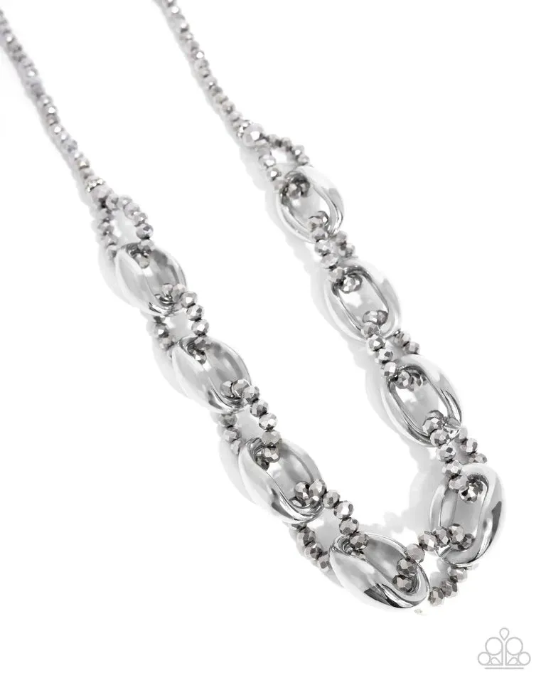 Paparazzi Flickering Fact - Silver Long Necklace