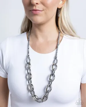 Paparazzi Flickering Fact - Silver Long Necklace