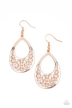Paparazzi Stylish Serpentine Rose Gold Fishhook Earrings