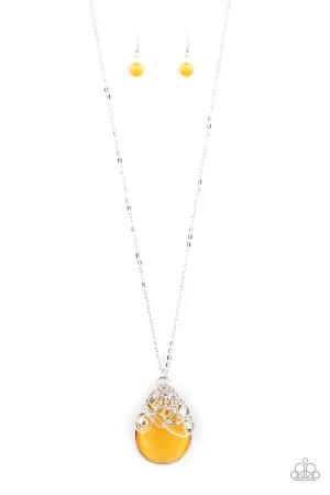 Paparazzi Tangled Gardens - Yellow Necklace