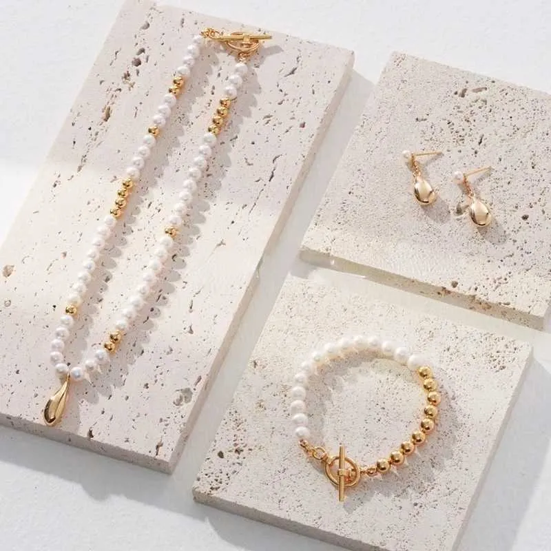 Pearl Bead Necklace -Gold Vermeil 