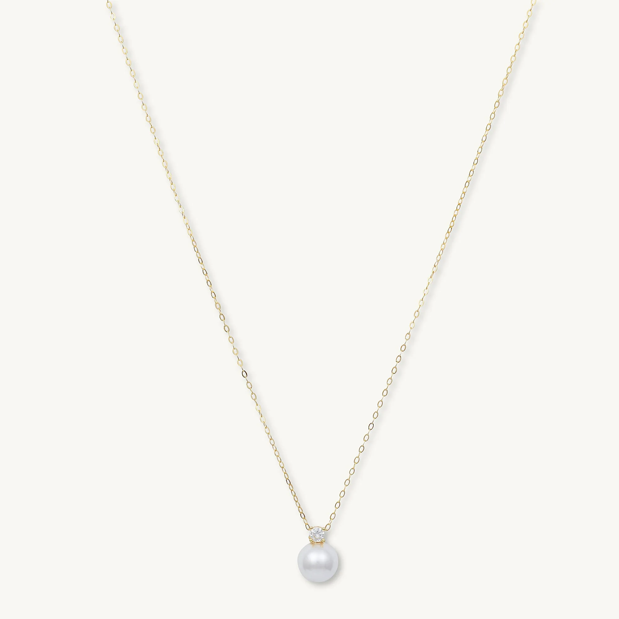 Pearl Solitaire Moissanite Necklace