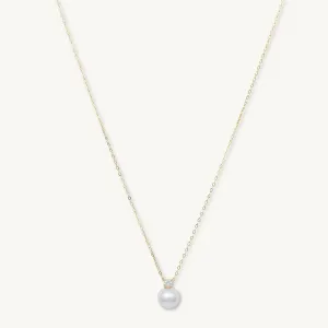 Pearl Solitaire Moissanite Necklace