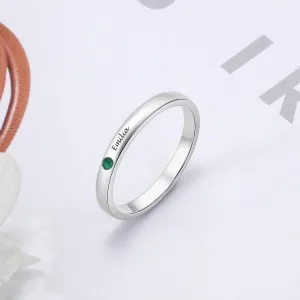 Personalized Birth Stone and Name Ring