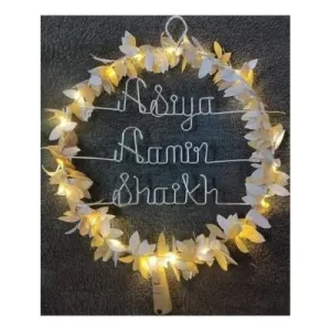Personalized Floral Rings With Fairy Light - Personalized Wreaths
