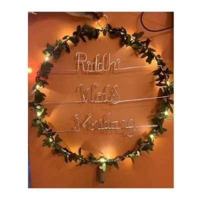 Personalized Floral Rings With Fairy Light - Personalized Wreaths