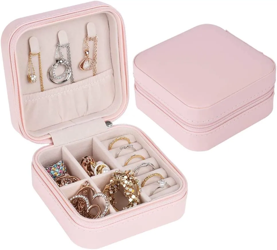 Personalized small travel jewelry box - name
