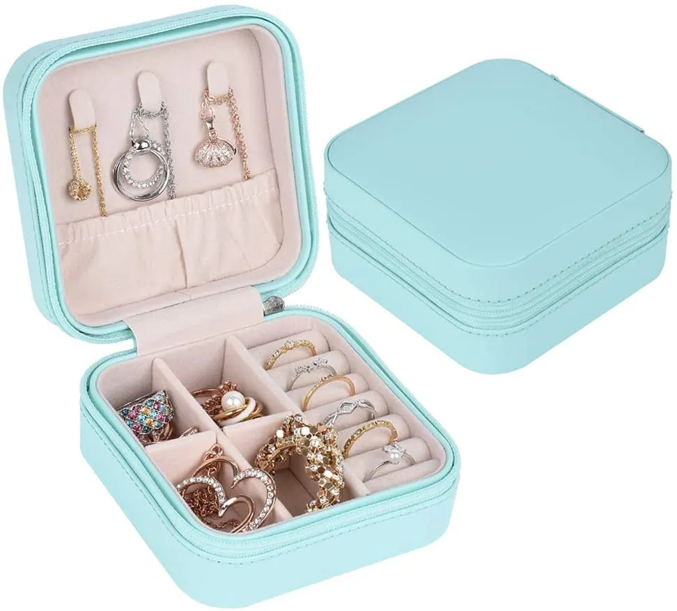 Personalized small travel jewelry box - name